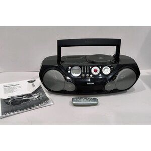 Philips AZ2045 CD Radio Cassette Recorder Boombox w/ Remote Manual WORKS GREAT